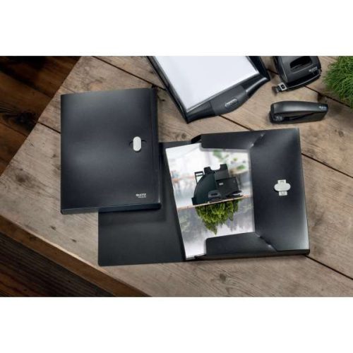 Iratvédő mappa A/4, PP, fekete, Leitz Recycle Jumbo