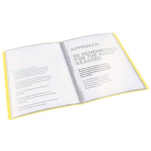 Iratvédő mappa Vivida, PP, puha borítóval, 20 tasakos, sárga