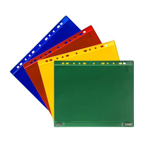 Mágneses lefűzhető tasak A/4, Djois, kétoldalas, 5 darabos csomag, sárga