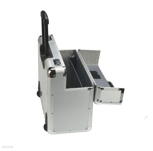 Pilótatáska görgős ALUMAXX "Omega" ezüst, alumínium