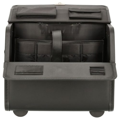 Pilótatáska laptop rekesszel ALASSIO "MONDO" görgős, bőrhatású fekete