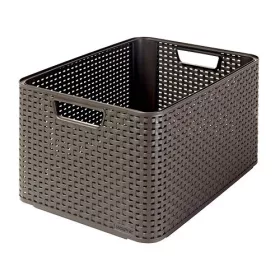   Tárolódoboz rattan hatású CURVER "STYLE" L méretű 30L barna