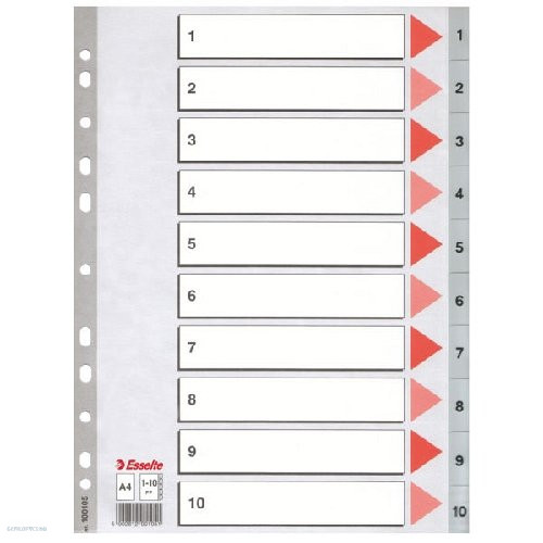 Regiszter ESSELTE A/4 1-10 műanyag