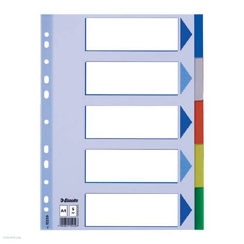 Elválasztólap ESSELTE A/4 műanyag 5rész