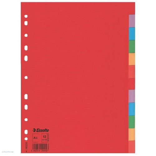 Elválasztólap ESSELTE A/4 karton 12rész