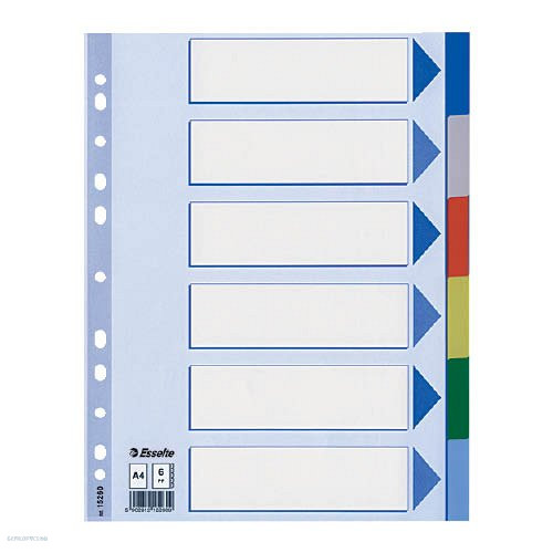 Elválasztólap ESSELTE A/4 műanyag 6rész