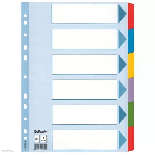 Elválasztólap ESSELTE A/4 karton 6rész Mylar