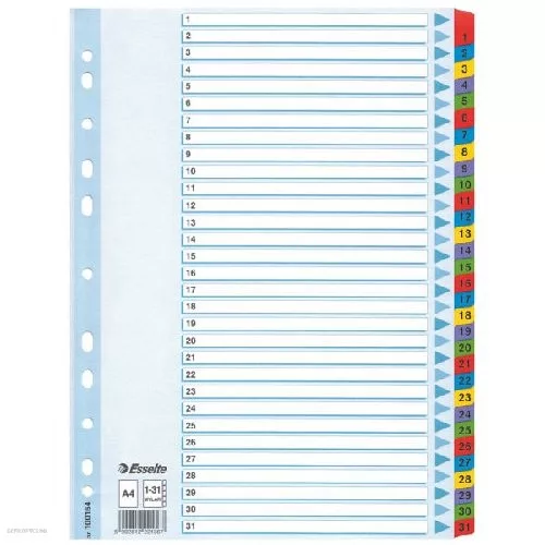 Regiszter ESSELTE A/4 1-31 karton MYLAR