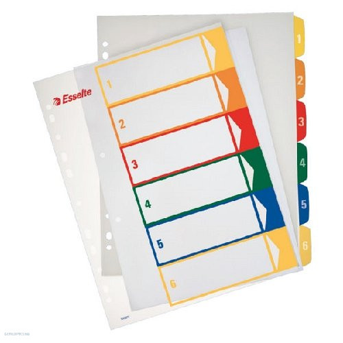 Regiszter ESSELTE A/4 1-6 PP nyomtatható MAXI