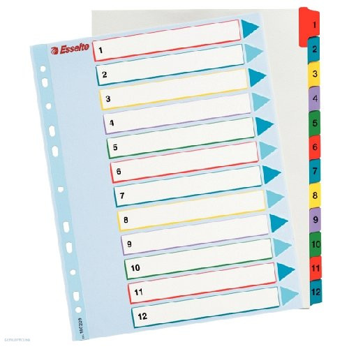 Regiszter újraírható ESSELTE A/4 1-12 részes 100209