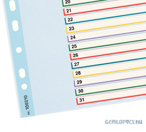 Regiszter újraírható Esselte A/4 1-31 részes 100210