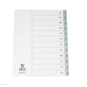 Regiszter Q-CONNECT A/4 jan.-dec. műanyag