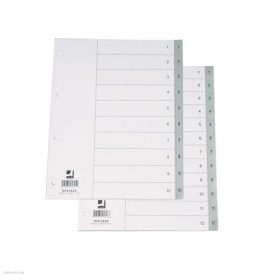 Regiszter Q-CONNECT A/4 1-10 szürke műanyag