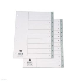 Regiszter Q-CONNECT A/4 1-20 szürke műanyag