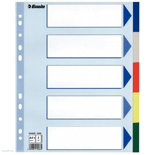 Elválasztólap ESSELTE A/4 műanyag 5rész Maxi