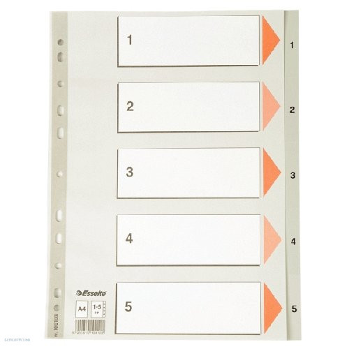 Regiszter ESSELTE A/4 1-5 műanyag