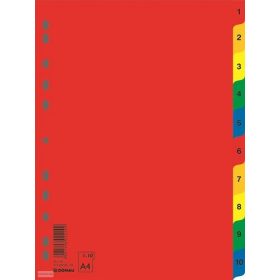 Regiszter DONAU A/4 1-10 műanyag színes