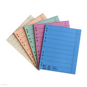   Elválasztólap A/4 karton Q-Connect vegyes 100 db-os csomag (kék, piros, zöld, sárga, narancs)