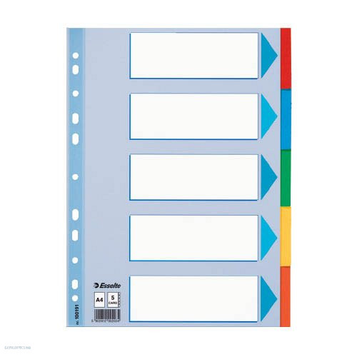 Elválasztólap ESSELTE A/4 karton STANDARD 5rész