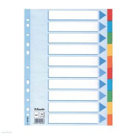   Elválasztólap Regiszter ESSELTE A/4 karton STANDARD 10részes
