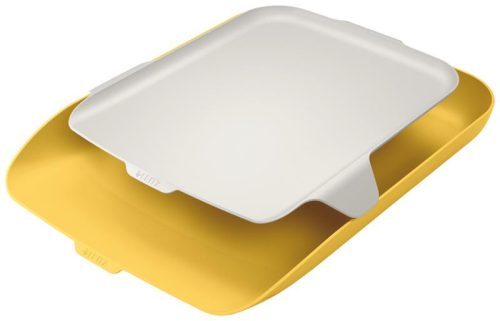 Irattálca műanyag LEITZ COSY rendszerező tálcával meleg sárga