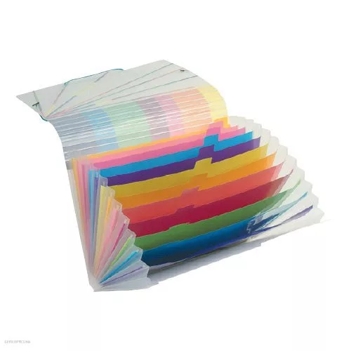 Irattartó harmonika A/4 12rekesz, gumis, PP, VIQUEL "Propystick", áttetsző