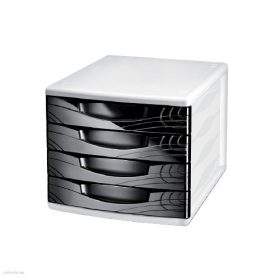 Irattároló doboz, Origins by CEP, 4 fiókos, fekete, 6400