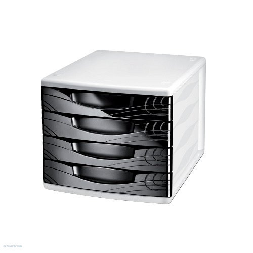 Irattároló doboz, Origins by CEP, 4 fiókos, fekete, 6400