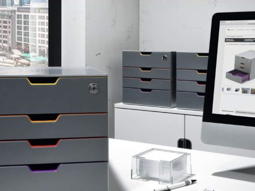 Irattároló doboz, Durable Varicolor Safe, 4 fiókos, zárható, 760627