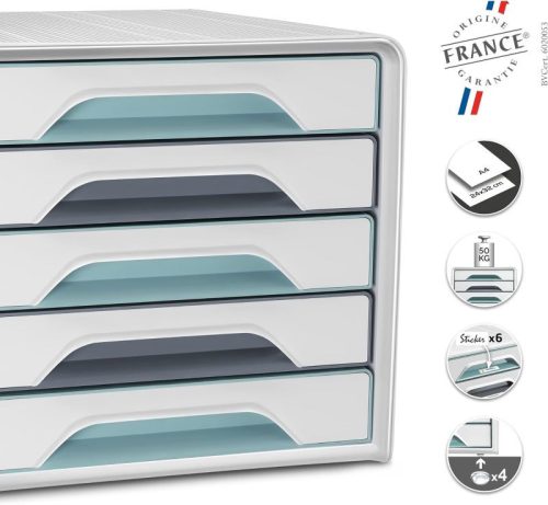 Irattároló doboz, CEP Smoove Riviera, 5 fiókos, 7-111Ri