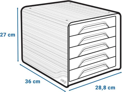 Irattároló doboz, CEP Smoove Riviera, 5 fiókos, 7-111Ri