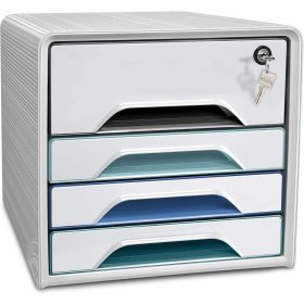   Irattároló doboz, CEP Smoove Riviera, 4 fiókos, zárható, 7-311S