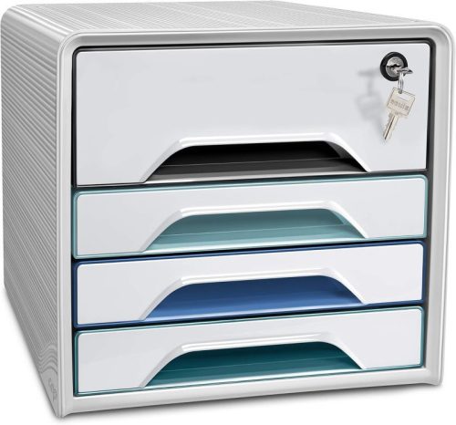 Irattároló doboz, CEP Smoove Riviera, 4 fiókos, zárható, 7-311S