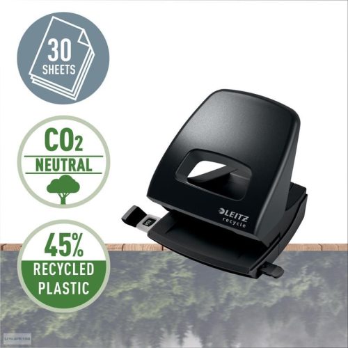 Lyukasztó Leitz NeXXt Recycle 30 lap fekete 500300