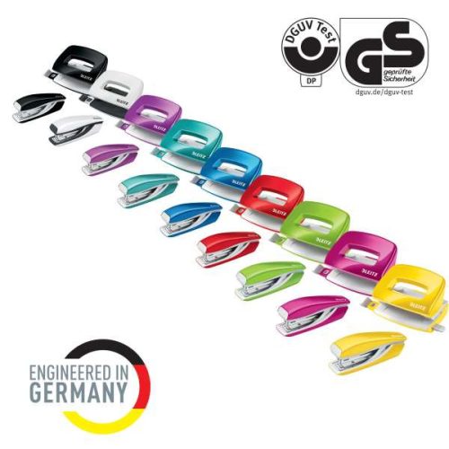 Tűzőgép és lyukasztó szett Leizt WOW Mini 10lap 55612.. piros