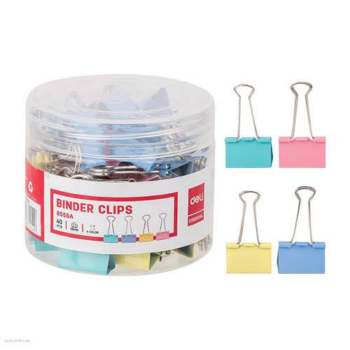 Iratcsipesz fém 15-25mm 24 darabos DELI Vivid színes