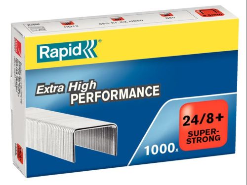 Fűzőkapocs Rapid Superstrong 24/8+, horganyzott, 1000 darab/doboz