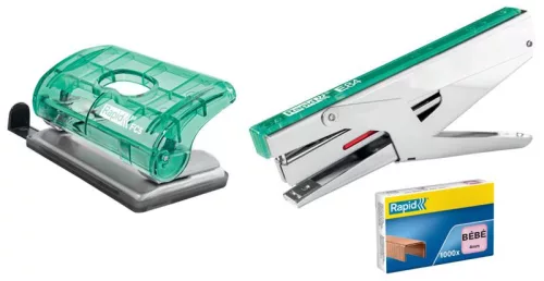 Lyukasztó RAPID Colour'Ice mini 10 lapos áttetsző zöld