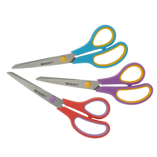 Univerzális olló készlet 3 darabos, Wescott Easy Grip Set, 3 x 20,1 cm