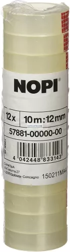 Ragasztószalag NOPI (Tesa Basic) 12mm x 10m, 12 db/csm zsugorfóliázva (57881)