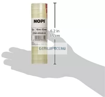 Ragasztószalag NOPI (Tesa Basic) 12mm x 10m, 12 db/csm zsugorfóliázva (57881)