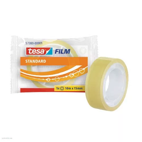 Ragasztószalag Tesafilm standard irodai ragasztószalag 15mm x 10m, egyenként csomagolt