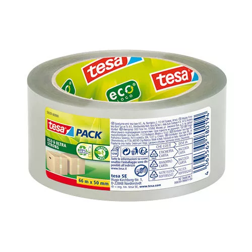 Ragasztószalag tesapack® ECO & ULTRA STRONG ecoLogo® 58297 50mmx66m Transzparens