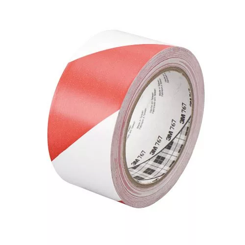 Ipari jelzőszalag, 50 mm x 33 m, piros-fehér