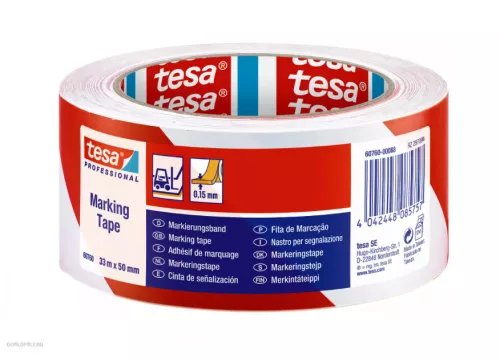 Ipari jelzőszalag 50 mm x 33 m piros-fehér