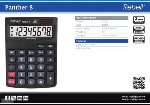 Számológép Rebell Panther 8 asztali
