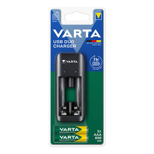 Akkutöltő Varta Value USB Duo + 2db AAA 800 mAh akkumulátor 