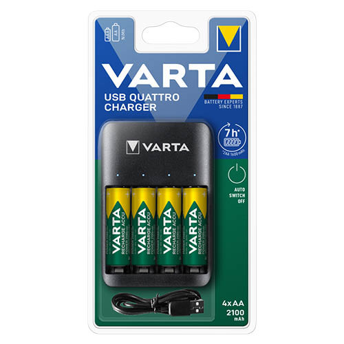 Akkutöltő Varta Value USB Quattro + 4db AA 2100 mAh akkumulátor