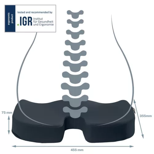 Ülőpárna ortopédiai Leitz Cosy Ergo bársony szürke