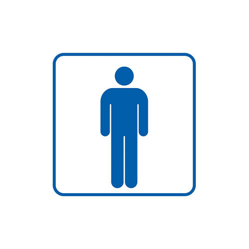 Piktogram férfi WC, 105 x 105 mm, TDC